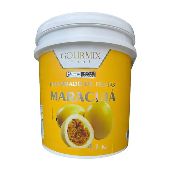 Balde de 4,1 kg do Preparado de Frutas Maracujá, da Gourmix Chef